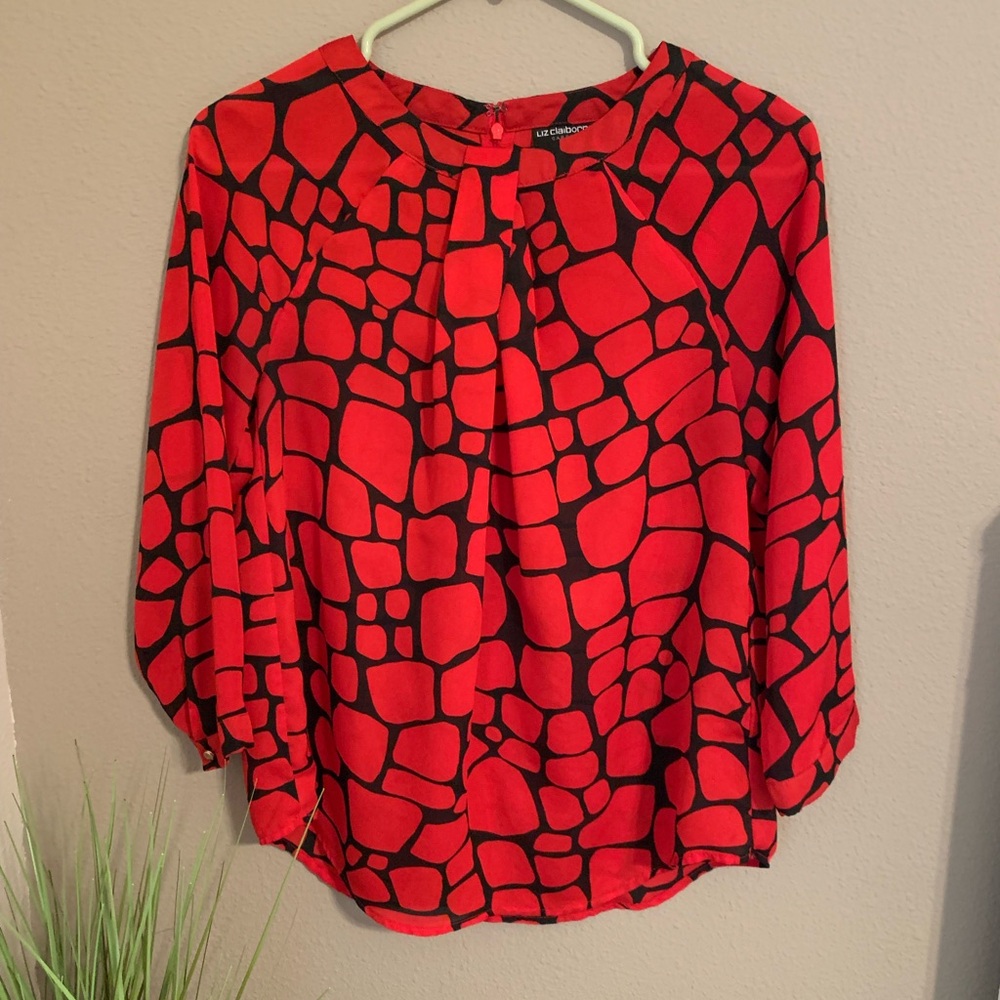 Liz Claiborne 3/4 length sleeve blouse. Size SP.